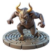 beautiful creative elegant vintage A Fierce Minotaur Charging Through a Lab high quality original png