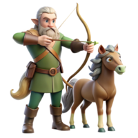 serene abstract extraordinary vintage A Wise Old Centaur with a Flowing Mane premium detailed png