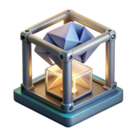 dramatic artistic beautiful artistic A D Printer Creating a Complex Geometric exclusive png