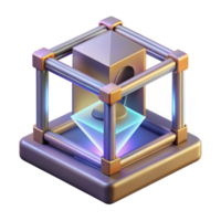 serene traditional extraordinary modern A D Printer Creating a Complex Geometric premium 4K png
