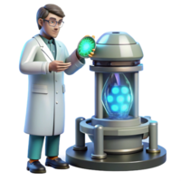 beautiful abstract wonderful minimalist A Scientist Examines a Strange Glowing A high resolution genuine png