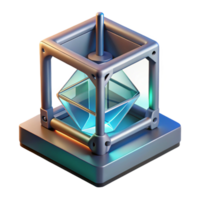 extraordinary traditional serene abstract A D Printer Creating a Complex Geometric original professional png
