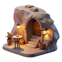 vibrant artistic extraordinary classic A Subterranean Dwelling Built Into a Cliff authentic authentic png