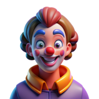 stunning artistic serene rustic Portrait of a Clown with Exaggerated Feat high quality png