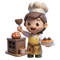 elegant abstract serene abstract A Mischievous Brownie Baking a Cake in A genuine high quality png