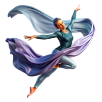 beautiful minimalist impressive rustic Portrait of a Dancer in Mid Leap with Flo high resolution original png