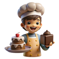 dramatic abstract beautiful rustic A Mischievous Brownie Baking a Cake in A authentic authentic png