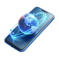 elegant creative impressive classic A Sleek Transparent Smartphone Displaying high resolution professional png
