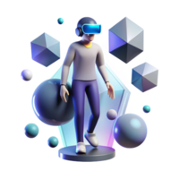 wonderful creative serene creative A Solitary Figure in a Virtual Reality Env exclusive high quality png