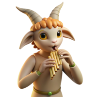 vibrant minimalist extraordinary rustic A Playful Satyr with Goat Legs Playing A premium detailed png