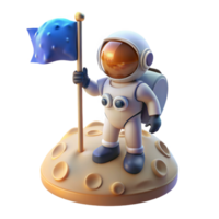 wonderful rustic impressive artistic A Lone Astronaut Planting a Flag on a Newl original premium png