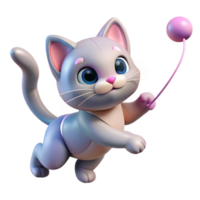 vibrant modern serene artistic A Playful Kitten Batting at a String Clos high resolution premium png