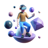 magnificent modern stunning creative A Solitary Figure in a Virtual Reality Env professional authentic png