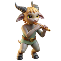 serene modern extraordinary rustic A Playful Satyr with Goat Legs Playing A high quality exclusive png