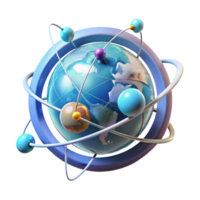 dramatic classic A holographic projection of the Earth rotating in space, surrounded by a network of satellites and data streams. Futuristic style, cool colors, data visualization exclusive png