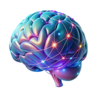 beautiful rustic A holographic projection of a human brain, intricate neural pathways illuminated. Medical illustration style, cool colors, sense of complexity and understanding high quality png