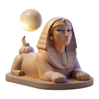serene rustic A mysterious sphinx with the body of a lion and the head of a woman, gazing into the distance, illuminated by the soft glow of the moon. Ancient Egyptian-inspired art style 4K png