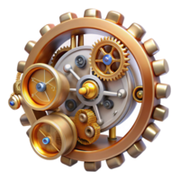 elegant vintage A cosmic clockwork mechanism, its gears and cogs turning slowly, governing the laws of the universe. Steampunk, intricate detail authentic png