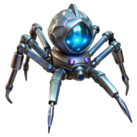 impressive vintage Biomechanical spider with legs made of articulated metal and a body of glowing crystal, dramatic chiaroscuro lighting, fantasy style professional png