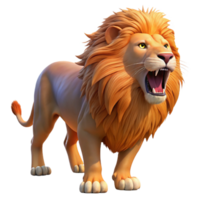 magnificent minimalist A regal lion with a flowing mane, roaring fiercely, illuminated by the warm glow of a setting sun, in a realistic, wildlife photography style 4K png