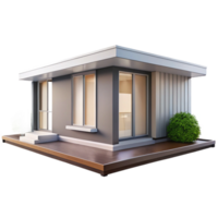 magnificent contemporary Prefabricated modular home, minimalist design, clean lines, modern and efficient style professional png