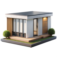 serene rustic Prefabricated modular home, minimalist design, clean lines, modern and efficient style premium png