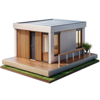 elegant creative Prefabricated modular home, minimalist design, clean lines, modern and efficient style original png