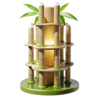 stunning minimalist Bamboo skyscraper, sustainable and innovative design, natural light filtering through the bamboo, futuristic and eco-friendly style professional png