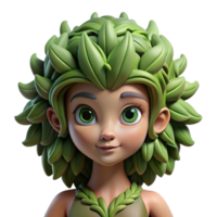 wonderful abstract A beautiful dryad with bark-like skin and leafy hair, merging with a giant oak tree, soft, dappled sunlight, serene and magical style high quality png