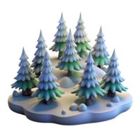 stunning abstract A snow-covered evergreen forest, serene and peaceful, soft lighting, realistic style detailed png