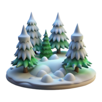 impressive artistic A snow-covered evergreen forest, serene and peaceful, soft lighting, realistic style 4K png