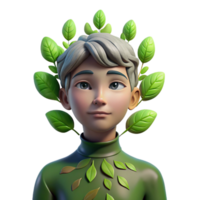 magnificent classic Portrait of a person morphing into a tree, with leaves sprouting from their skin, lit by dappled sunlight, in a fantasy style high resolution png