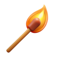 elegant minimalist A single, burning matchstick, with the flame casting a warm glow, against a dark, invisible background high quality png