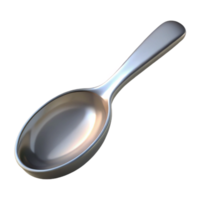 stunning artistic A polished silver spoon resting diagonally on a smooth, grey stone surface, lit by a bright, cool light from the top left high resolution png