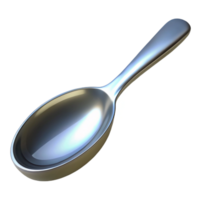 dramatic abstract A polished silver spoon resting diagonally on a smooth, grey stone surface, lit by a bright, cool light from the top left exclusive png