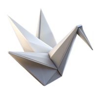 serene traditional A single, white origami crane, delicately folded, with soft, diffused lighting from all sides genuine png