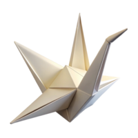 serene classic A single, white origami crane, delicately folded, with soft, diffused lighting from all sides high resolution png