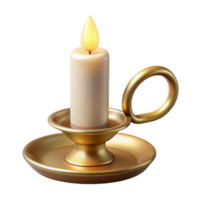 extraordinary abstract A single, unlit white candle in a brass holder, with a strong directional light from the right exclusive png