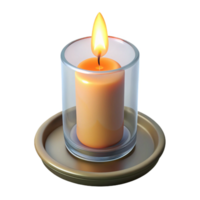 impressive abstract A single, lit candle in a simple glass holder, with the flame casting flickering shadows high resolution png