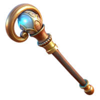 dramatic abstract An elegant steampunk cane with a hidden blade and intricate carvings, illuminated by a soft glow, baroque style detailed png