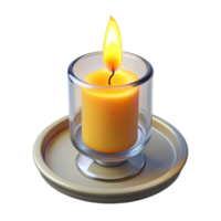 extraordinary minimalist A single, lit candle in a simple glass holder, with the flame casting flickering shadows 4K png