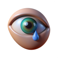 impressive creative A human eye shedding a single tear, realistic rendering, dramatic chiaroscuro lighting, minimalist emotional portrait 4K png