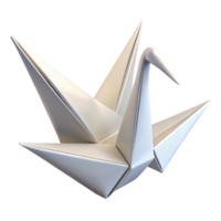 magnificent rustic A single, white origami crane, delicately folded, with soft, diffused lighting from all sides high resolution png