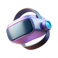 elegant vintage A virtual reality headset floating in mid-air, illuminated by a soft, ambient light, rendered in a minimalist, product design style high resolution png