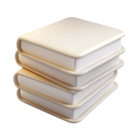 extraordinary abstract A stack of three plain white books, slightly offset, with a warm, diffused light from behind professional png