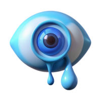 extraordinary traditional A single tear falling from a giant eye, transforming into a shimmering waterfall, bathed in soft blue light, Art Nouveau style detailed png