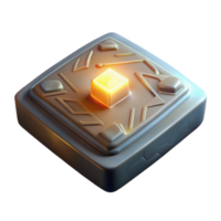 wonderful creative An intricate Sumerian cuneiform tablet, glowing with an inner light, floating in darkness, digital art, ethereal lighting, genuine png