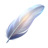 wonderful modern A floating, translucent white feather, gently illuminated by a soft, ethereal light authentic png