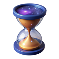impressive artistic A cosmic hourglass, filled with swirling stardust, representing the passage of time in the universe. Symbolic, ethereal style high quality png