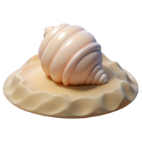 beautiful minimalist A seashell on a white sand beach, soft lighting, realistic rendering premium png